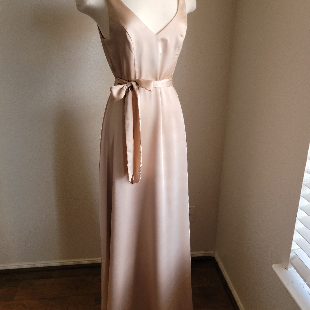 Mumu Jenn Maxi champagne satin dress